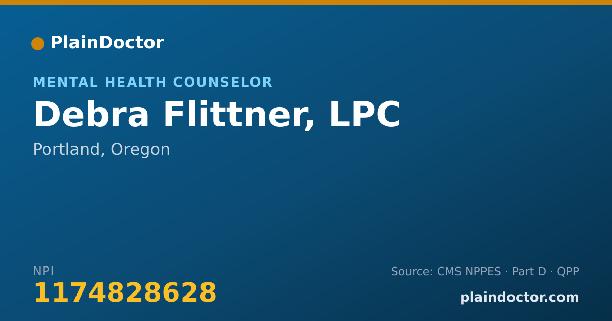 Shareable card for Debra Flittner, LPC - Mental Health Counselor, Portland, OR