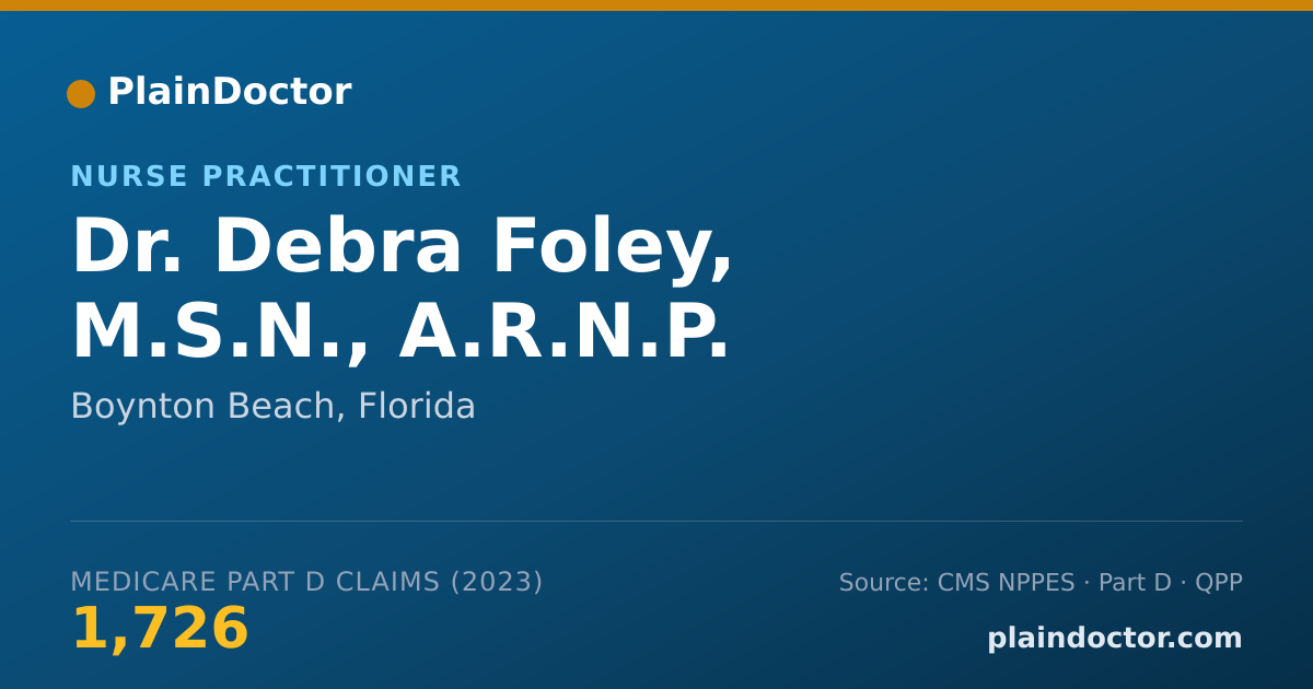 Shareable card for Debra Foley, M.S.N., A.R.N.P. - Nurse Practitioner, Boynton Beach, FL
