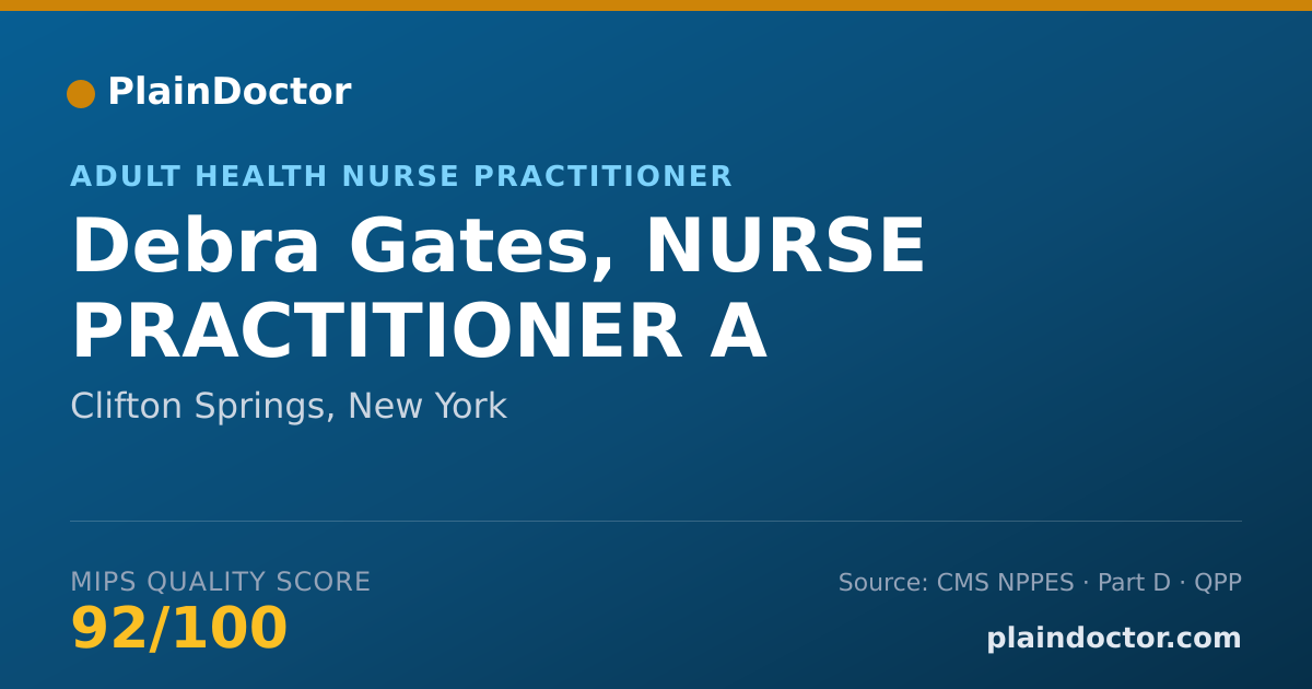 Shareable card for Debra Gates, NURSE PRACTITIONER A - Adult Health Nurse Practitioner, Clifton Springs, NY