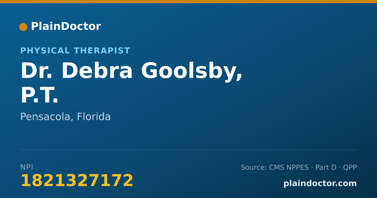 Shareable card for Debra Goolsby, P.T. - Physical Therapist, Pensacola, FL