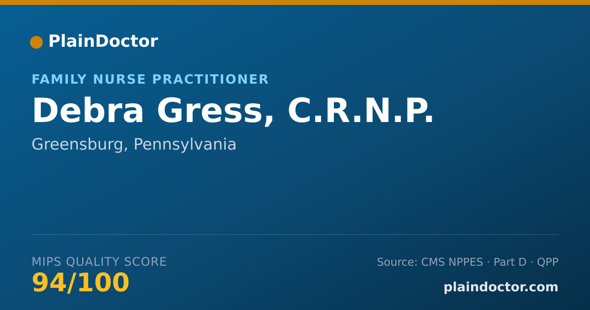 Shareable card for Debra Gress, C.R.N.P. - Registered Nurse, Greensburg, PA