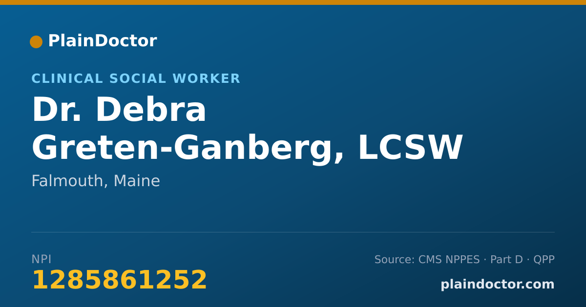 Shareable card for Debra Greten-Ganberg, LCSW - Clinical Social Worker, Falmouth, ME