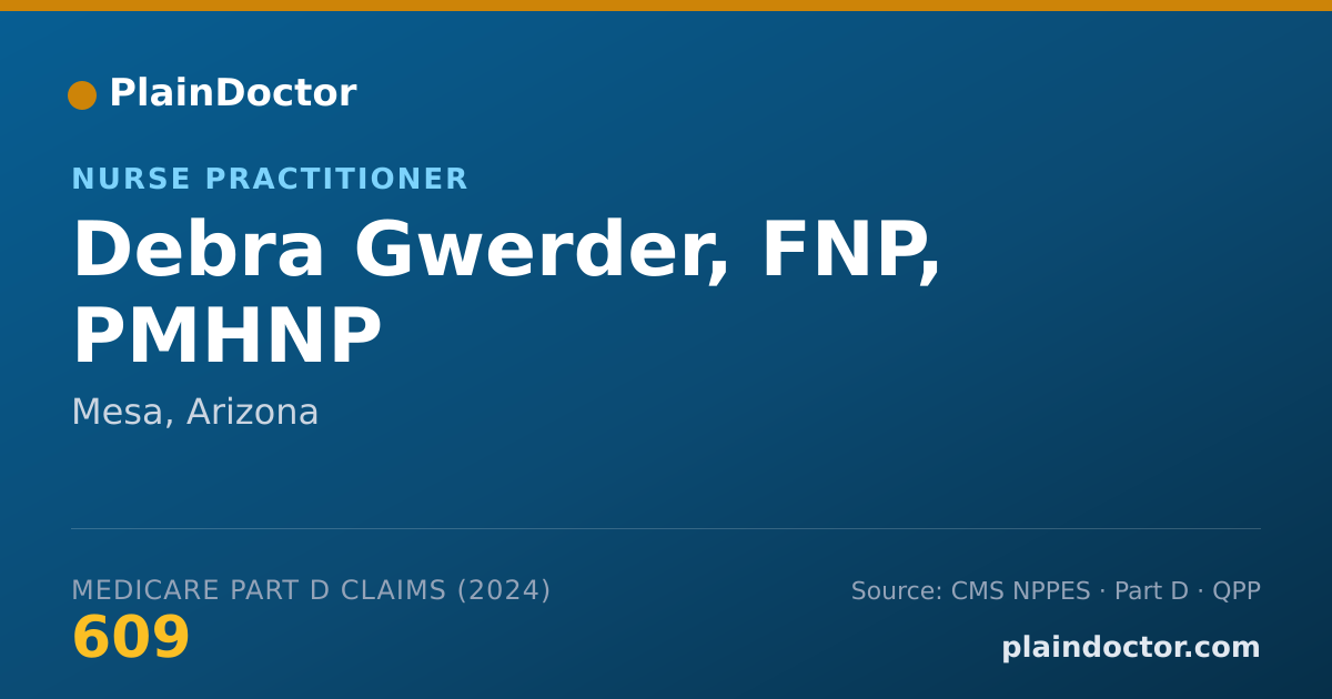 Shareable card for Debra Gwerder, FNP, PMHNP - Psychiatric/Mental Health Nurse Practitioner, Mesa, AZ