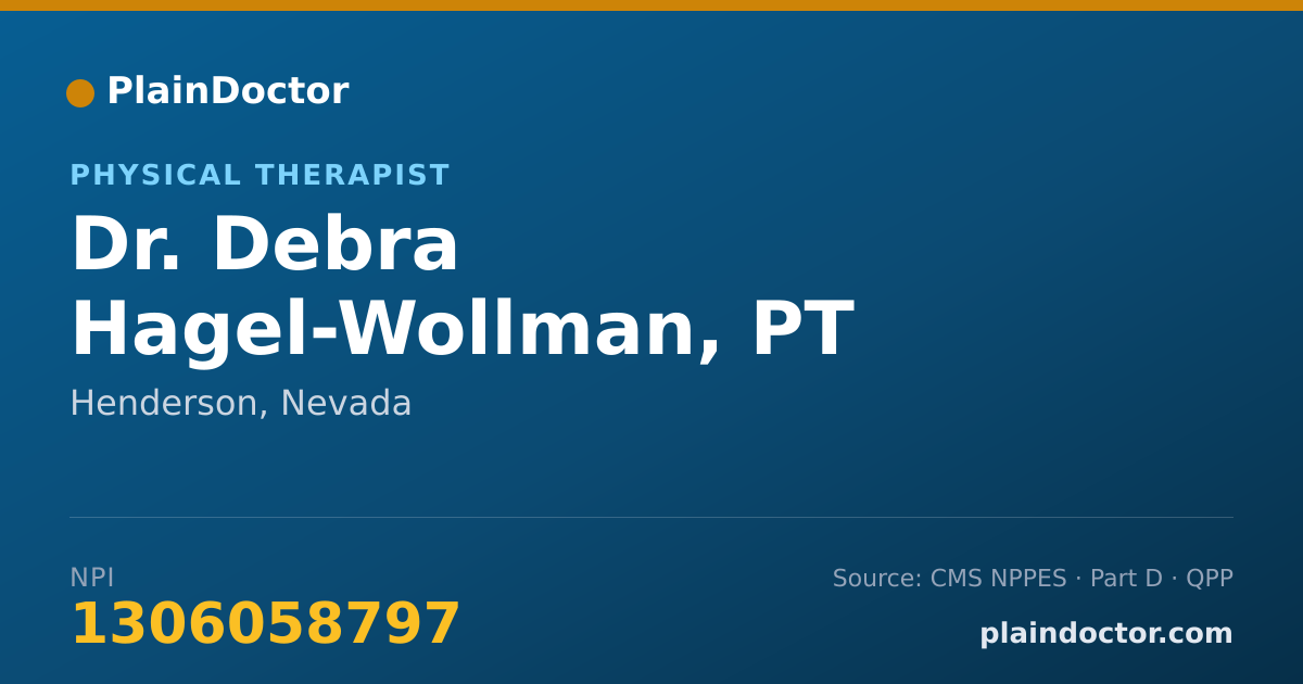 Shareable card for Debra Hagel-Wollman, PT - Physical Therapist, Henderson, NV