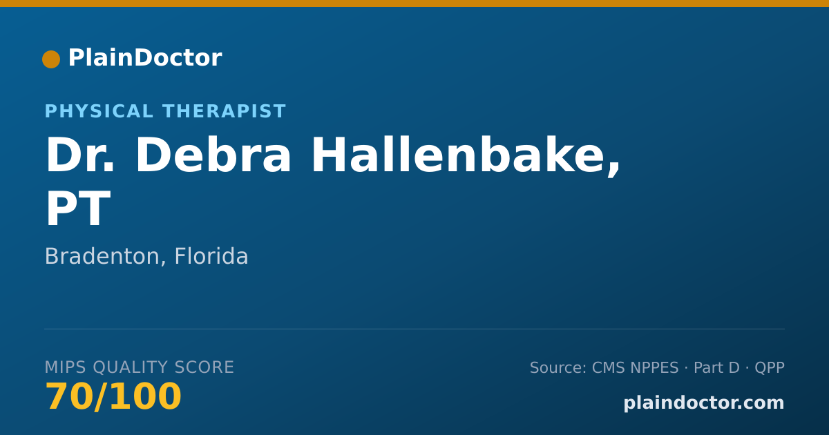 Shareable card for Debra Hallenbake, PT - Physical Therapist, Bradenton, FL