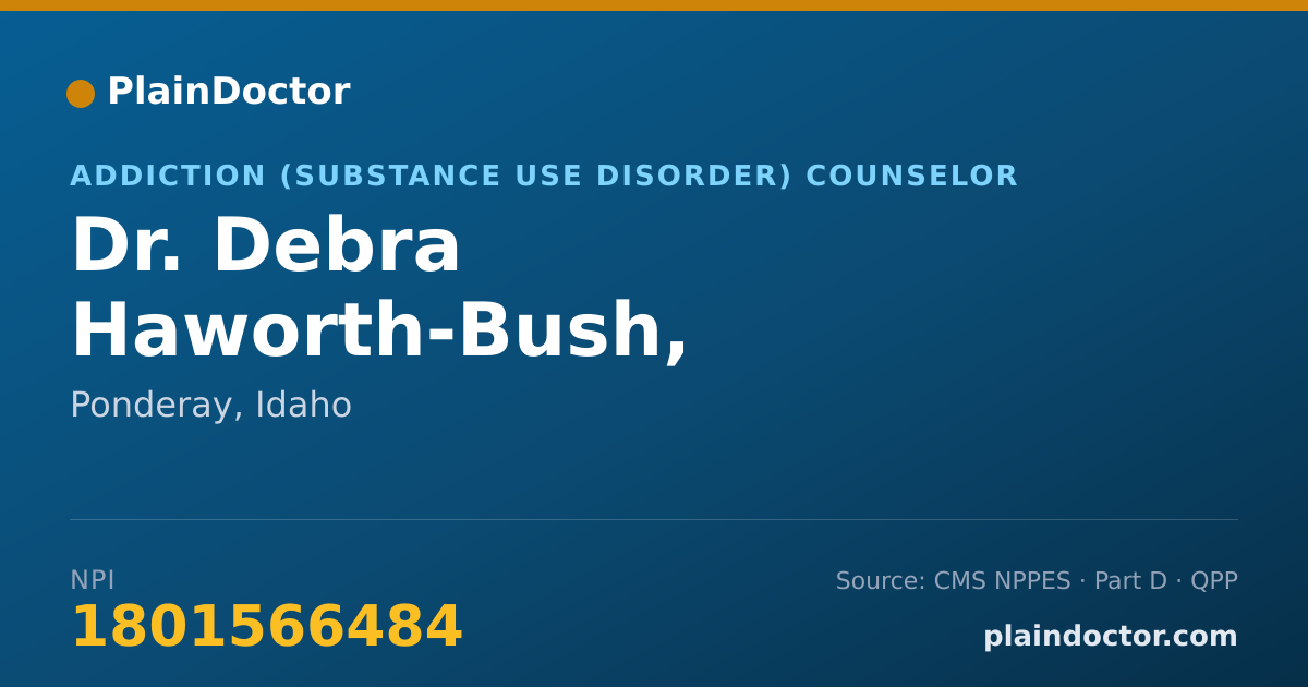 Shareable card for Debra Haworth-Bush, CADC,CPRC,CPSS,CFSP - Addiction (Substance Use Disorder) Counselor, Ponderay, ID