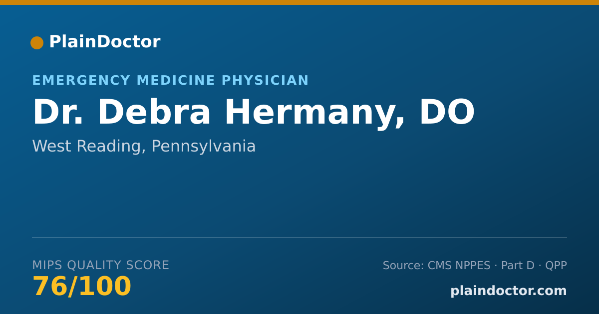 Shareable card for Debra Hermany, DO - Emergency Medicine Physician, West Reading, PA
