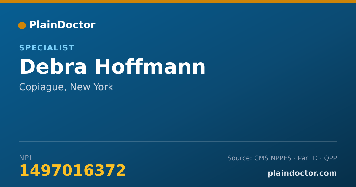 Shareable card for Debra Hoffmann - Specialist, Copiague, NY