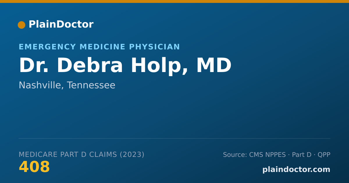 Shareable card for Debra Holp, MD - Emergency Medicine Physician, Nashville, TN