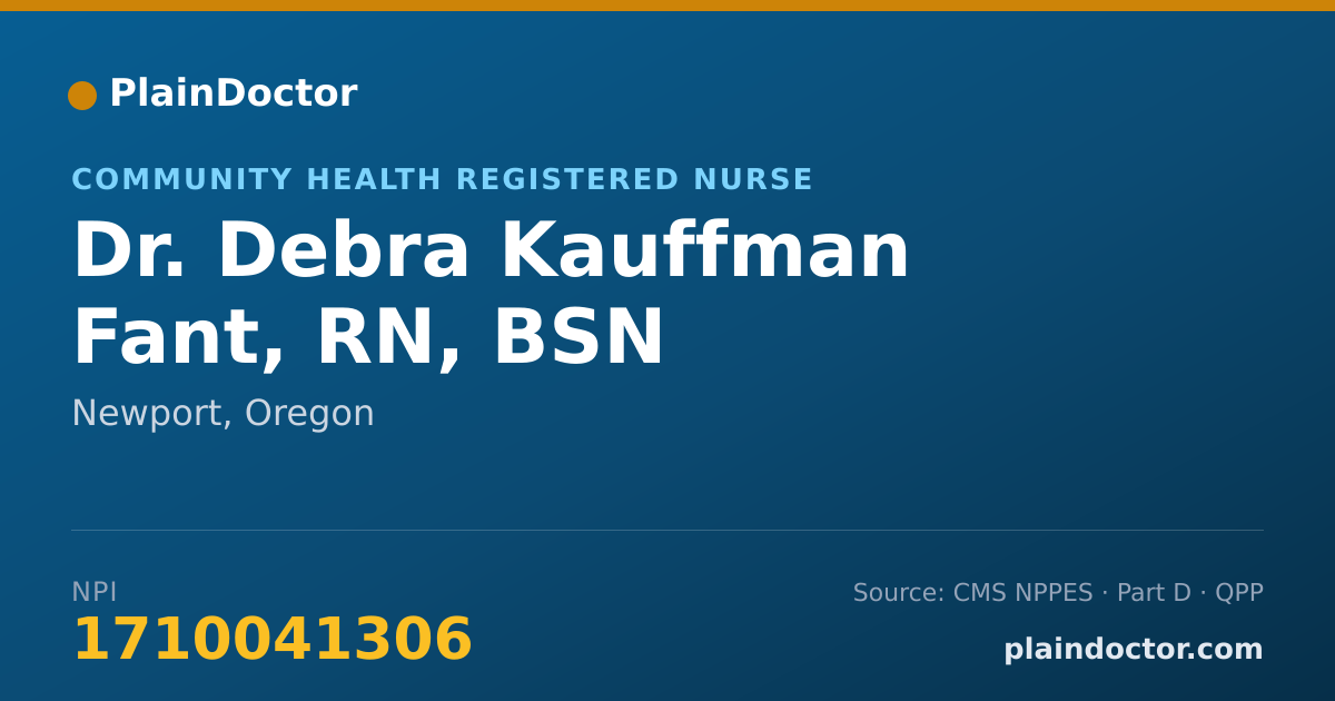Shareable card for Debra Kauffman Fant, RN, BSN - Community Health Registered Nurse, Newport, OR