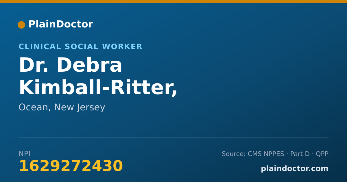 Shareable card for Debra Kimball-Ritter, L.C.S.W. - Clinical Social Worker, Ocean, NJ