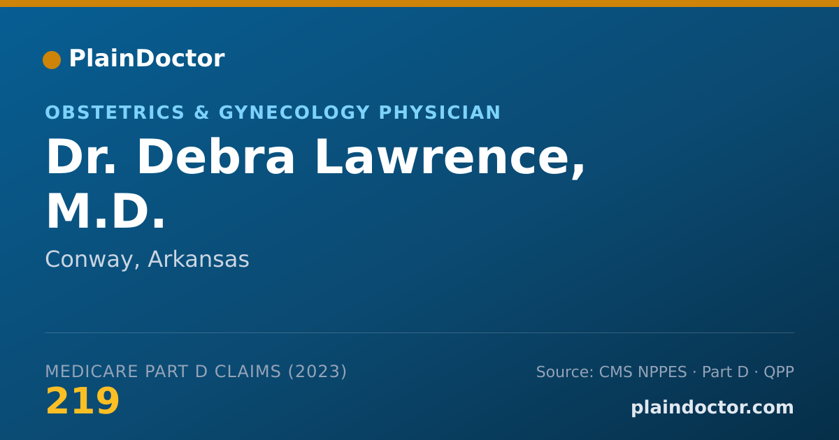 Shareable card for Debra Lawrence, M.D. - Obstetrics & Gynecology Physician, Conway, AR