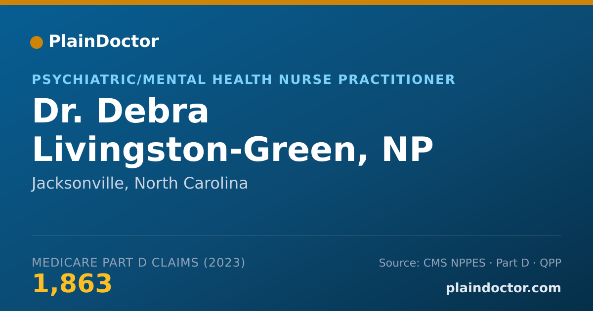 Shareable card for Debra Livingston-Green, NP - Psychiatric/Mental Health Nurse Practitioner, Jacksonville, NC