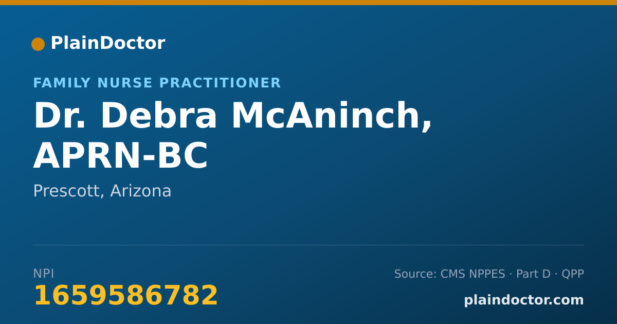 Shareable card for Debra McAninch, APRN-BC - Family Nurse Practitioner, Prescott, AZ
