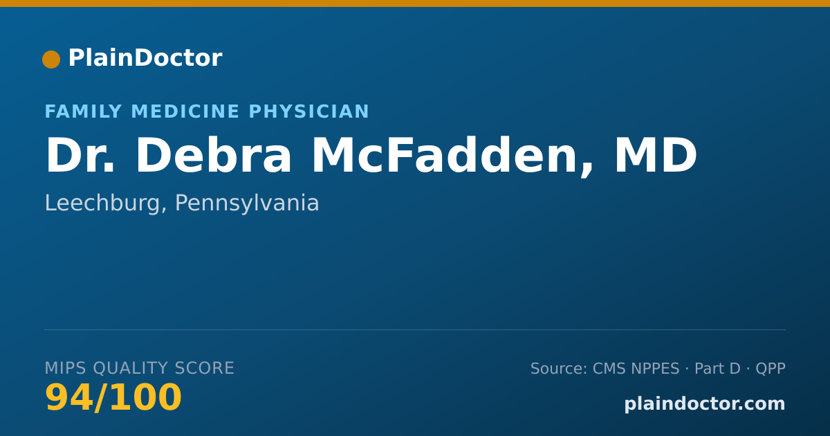 Shareable card for Debra McFadden, MD - Family Medicine Physician, Leechburg, PA