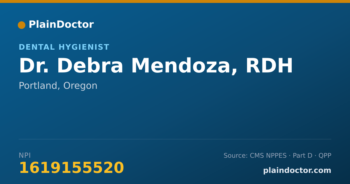 Shareable card for Debra Mendoza, RDH - Dental Hygienist, Portland, OR