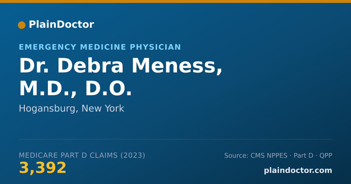 Shareable card for Debra Meness, M.D., D.O. - Emergency Medicine Physician, Hogansburg, NY