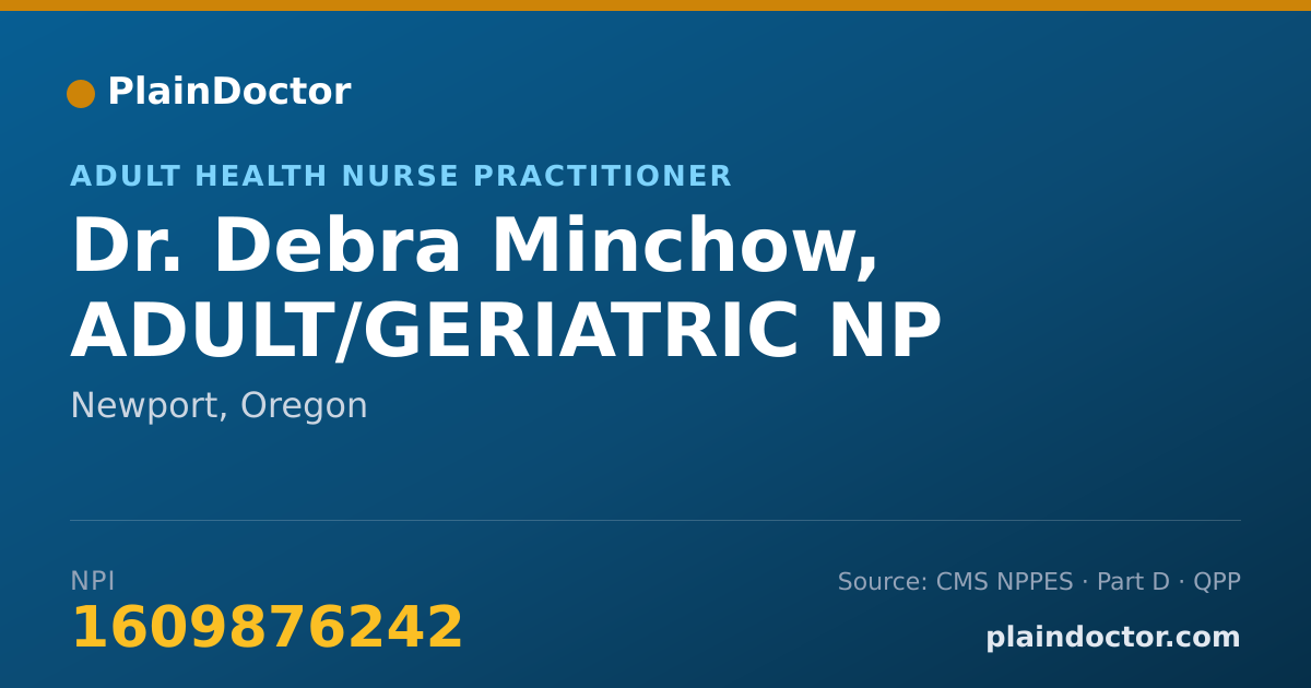 Shareable card for Debra Minchow, ADULT/GERIATRIC NP - Adult Health Nurse Practitioner, Newport, OR