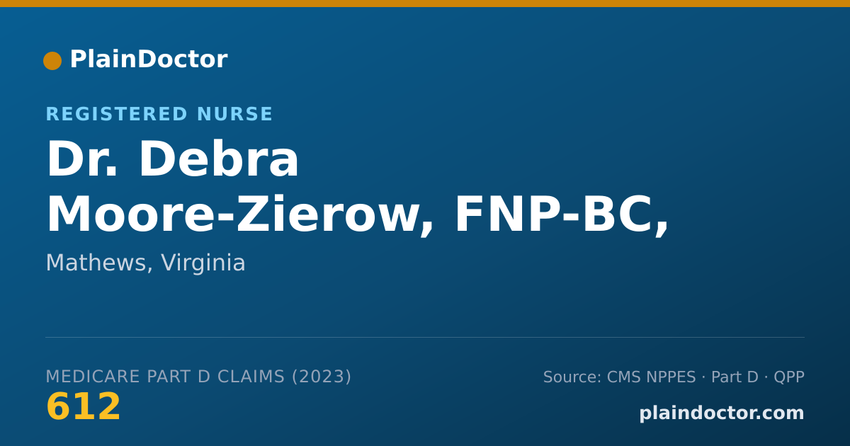 Shareable card for Debra Moore-Zierow, FNP-BC, PMHNP-BC - Registered Nurse, Mathews, VA