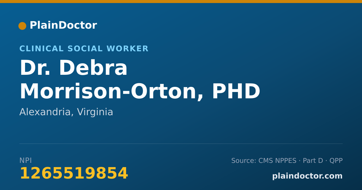 Shareable card for Debra Morrison-Orton, PHD - Clinical Social Worker, Alexandria, VA