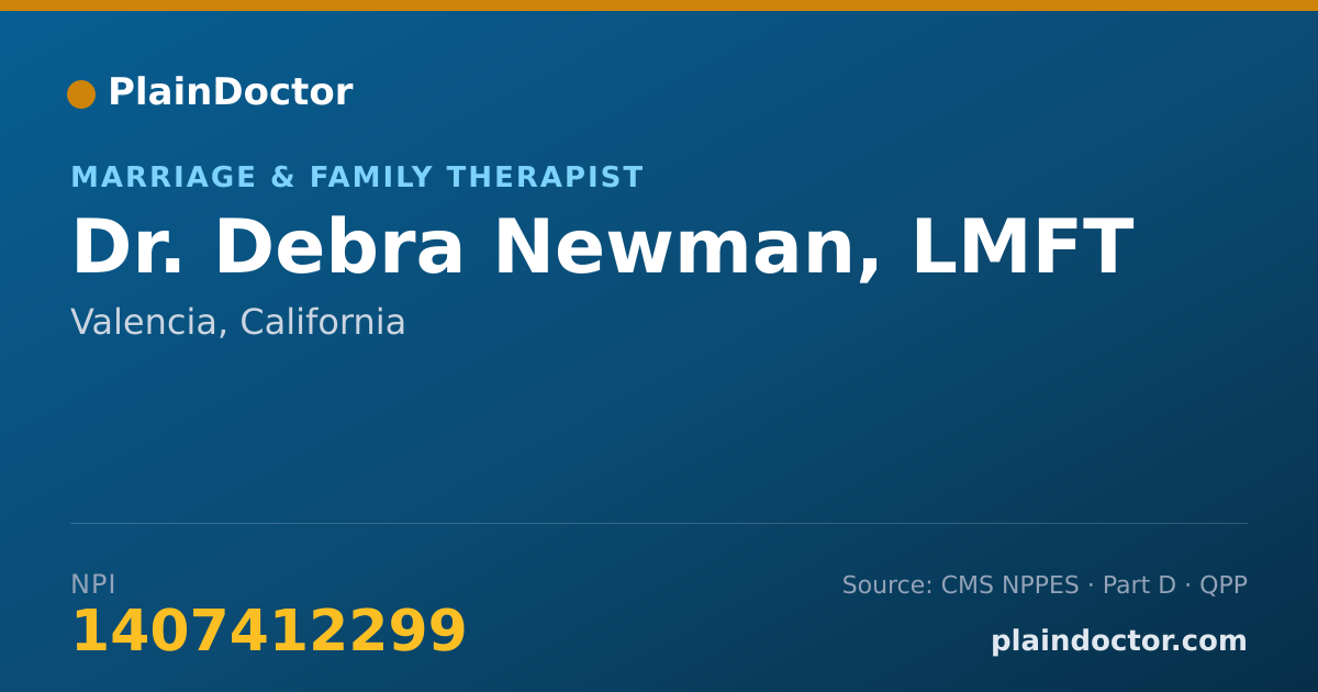 Shareable card for Debra Newman, LMFT - Marriage & Family Therapist, Valencia, CA