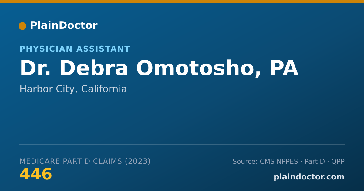 Shareable card for Debra Omotosho, PA - Physician Assistant, Harbor City, CA