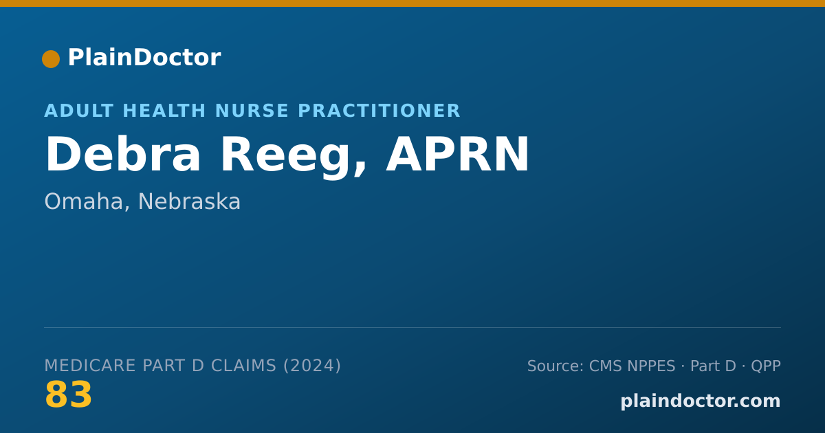 Shareable card for Debra Reeg, APRN - Adult Health Nurse Practitioner, Omaha, NE