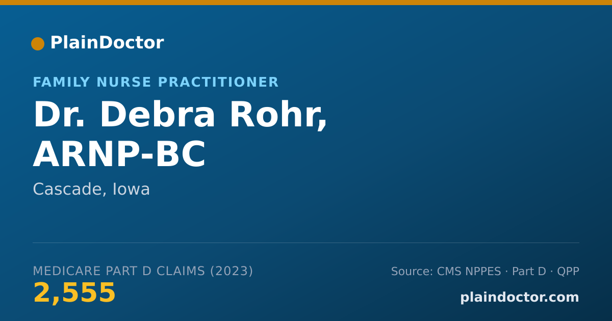 Shareable card for Debra Rohr, ARNP-BC - Family Nurse Practitioner, Cascade, IA