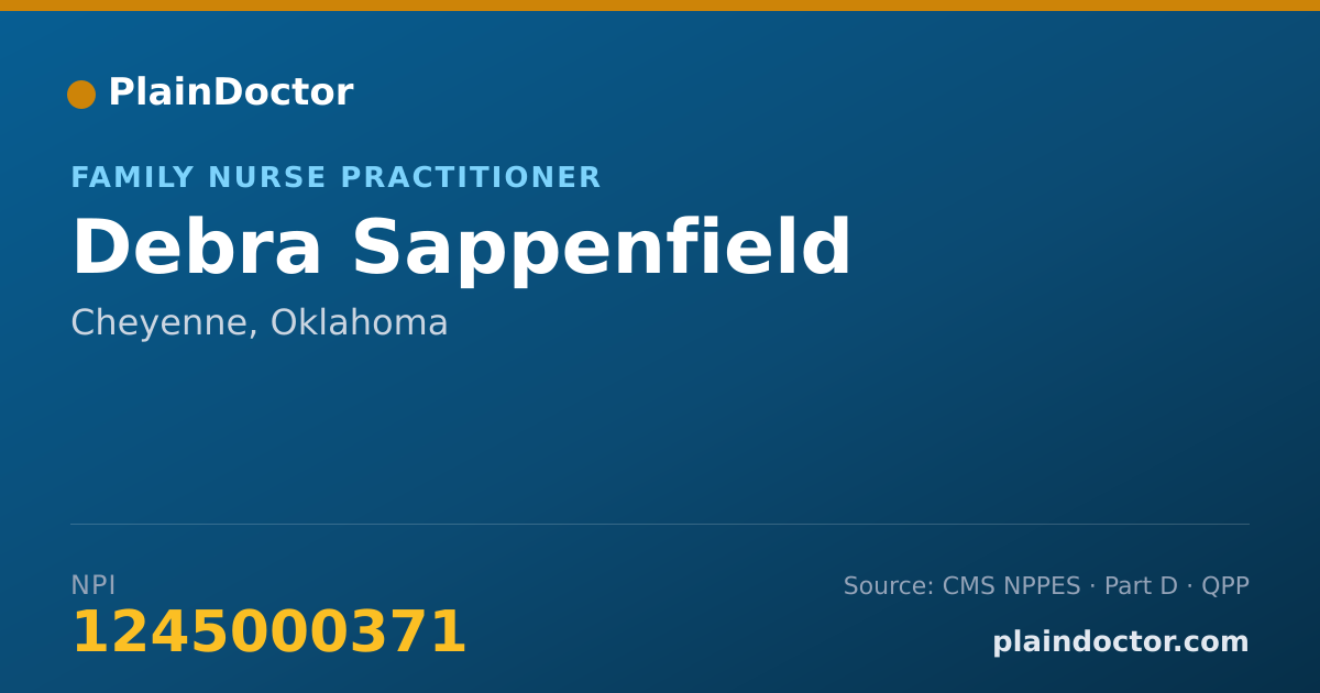 Shareable card for Debra Sappenfield - Family Nurse Practitioner, Cheyenne, OK