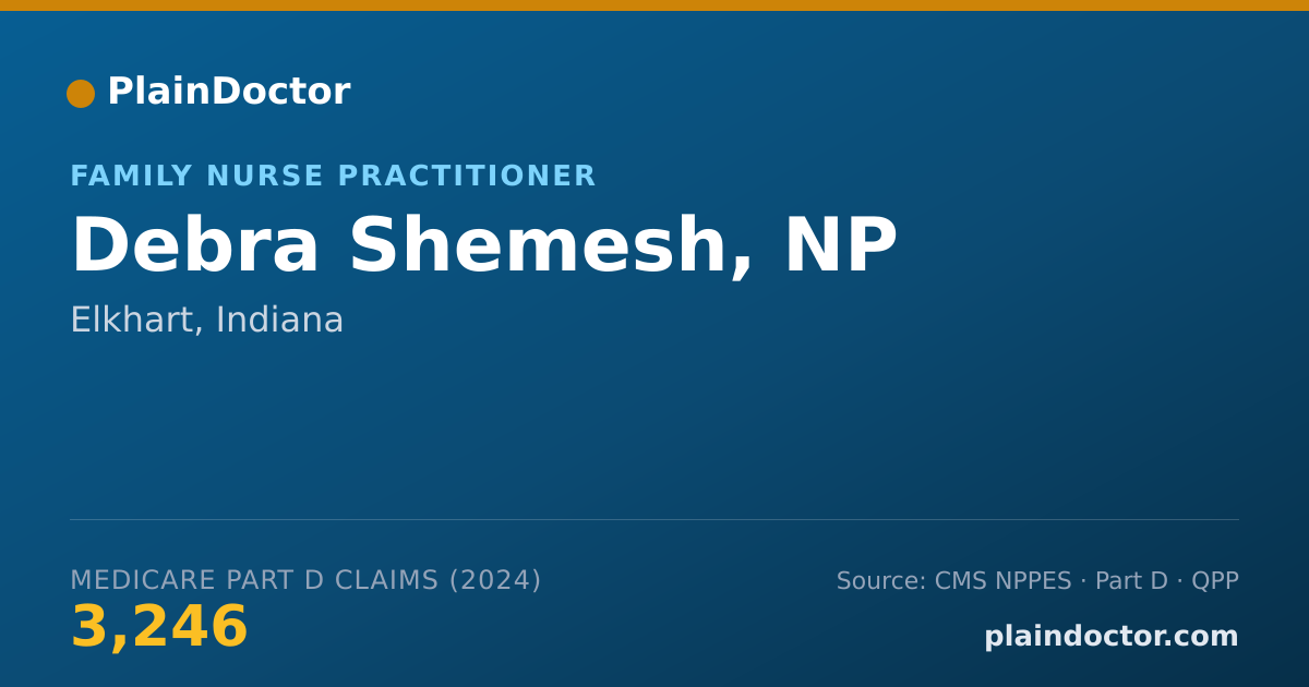 Shareable card for Debra Shemesh, NP - Family Nurse Practitioner, Elkhart, IN