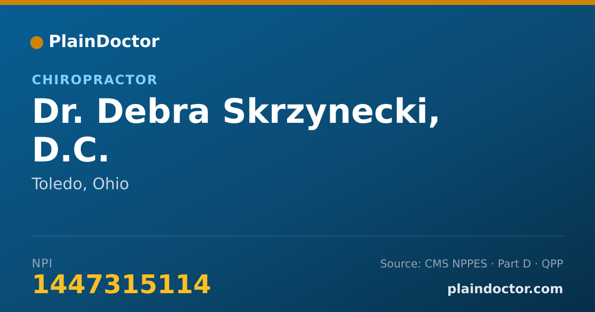 Shareable card for Debra Skrzynecki, D.C. - Chiropractor, Toledo, OH