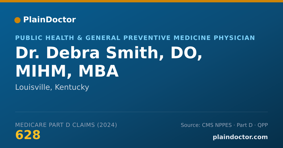 Shareable card for Debra Smith, DO, MIHM, MBA - Public Health & General Preventive Medicine Physician, Louisville, KY