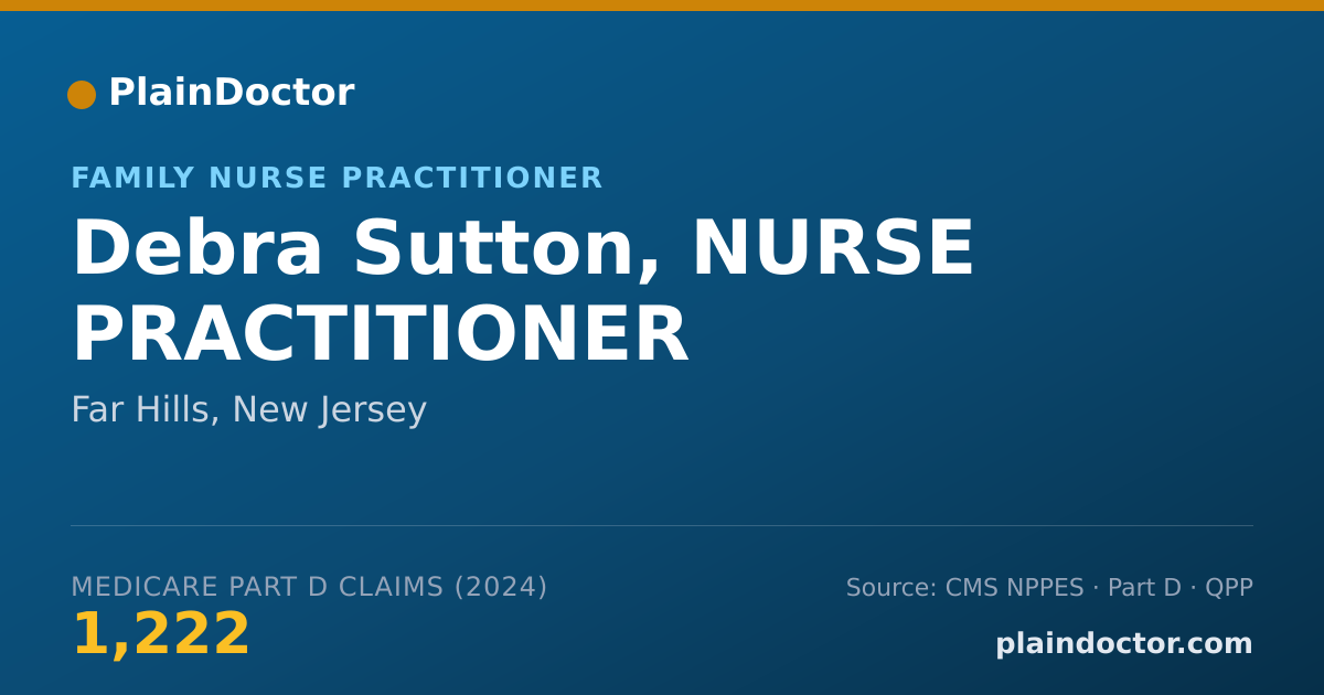 Shareable card for Debra Sutton, NURSE PRACTITIONER - Family Nurse Practitioner, Far Hills, NJ