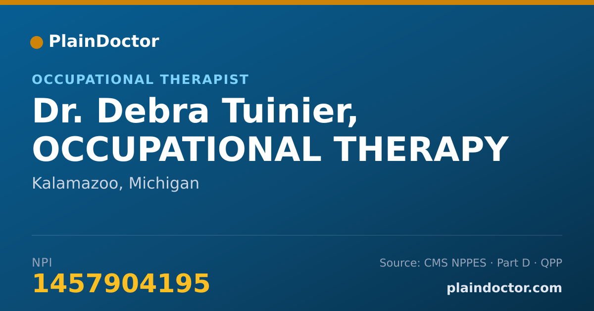 Shareable card for Debra Tuinier, OCCUPATIONAL THERAPY - Occupational Therapist, Kalamazoo, MI