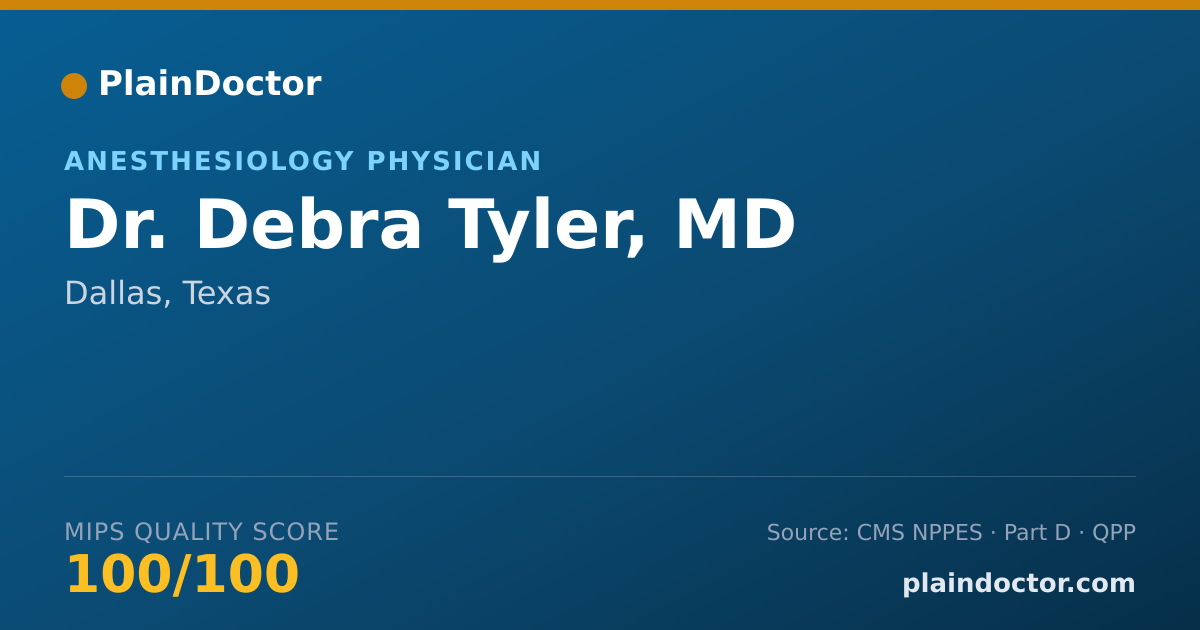 Shareable card for Debra Tyler, MD - Anesthesiology Physician, Dallas, TX