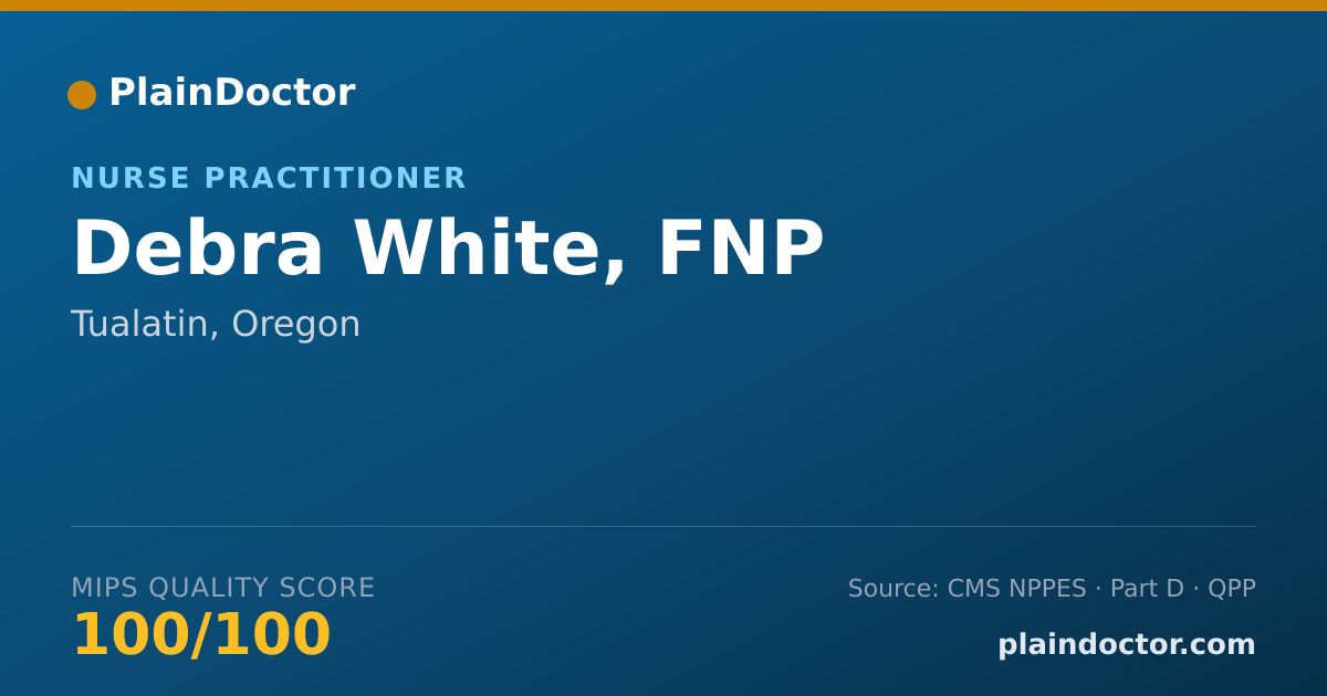 Shareable card for Debra White, FNP - Registered Nurse, Tualatin, OR