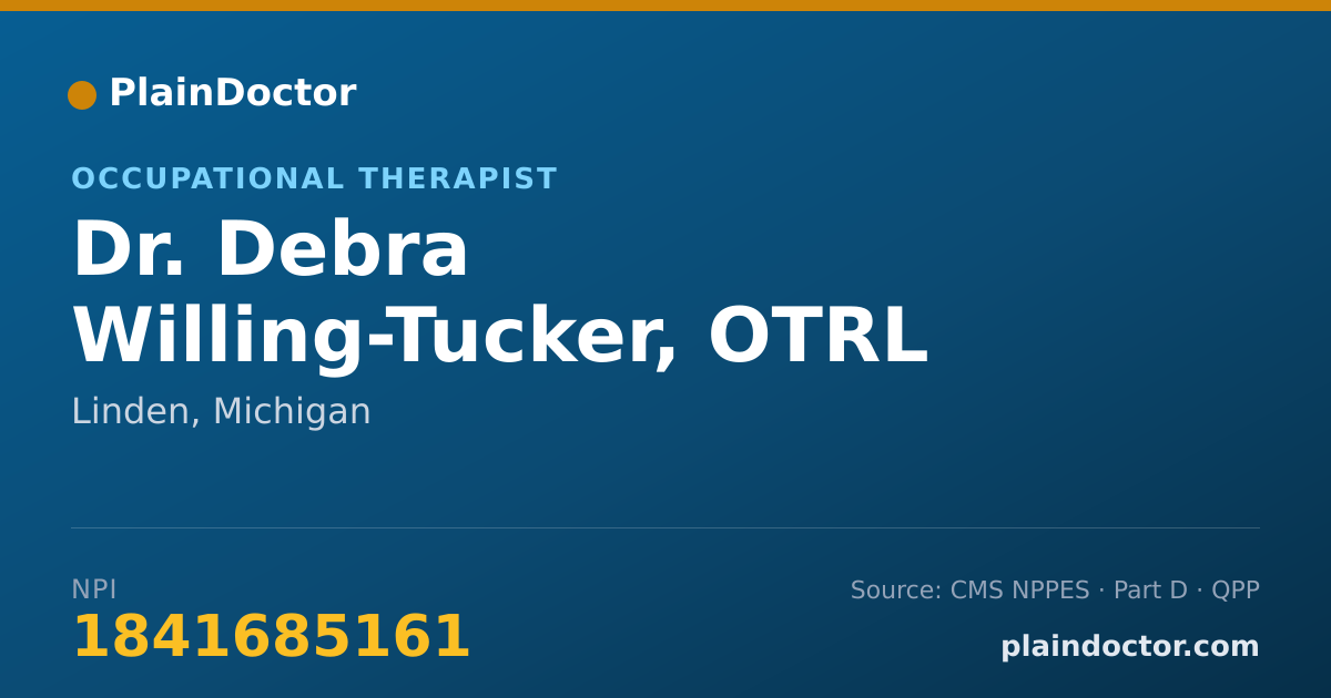 Shareable card for Debra Willing-Tucker, OTRL - Occupational Therapist, Linden, MI