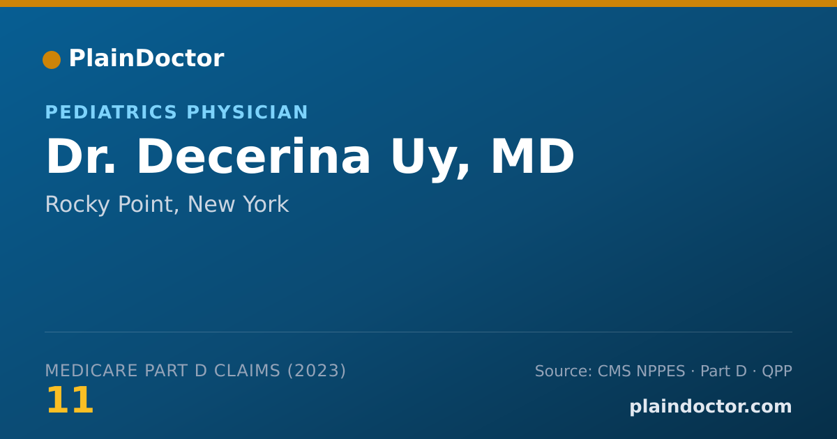 Shareable card for Decerina Uy, MD - Pediatrics Physician, Rocky Point, NY
