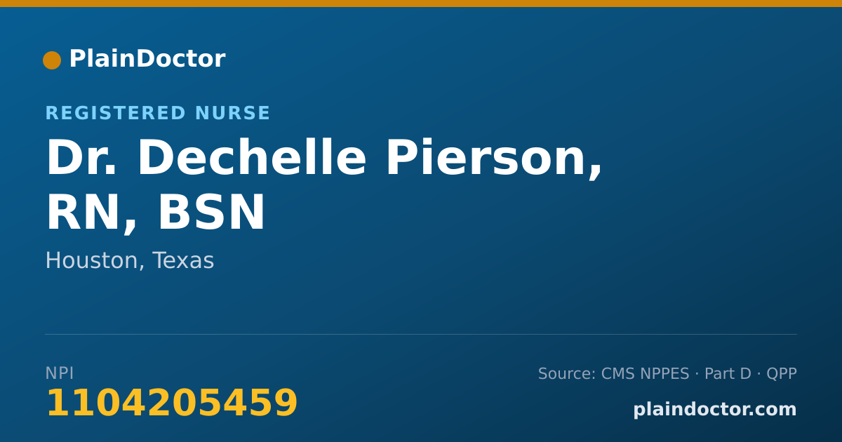 Shareable card for Dechelle Pierson, RN, BSN - Registered Nurse, Houston, TX