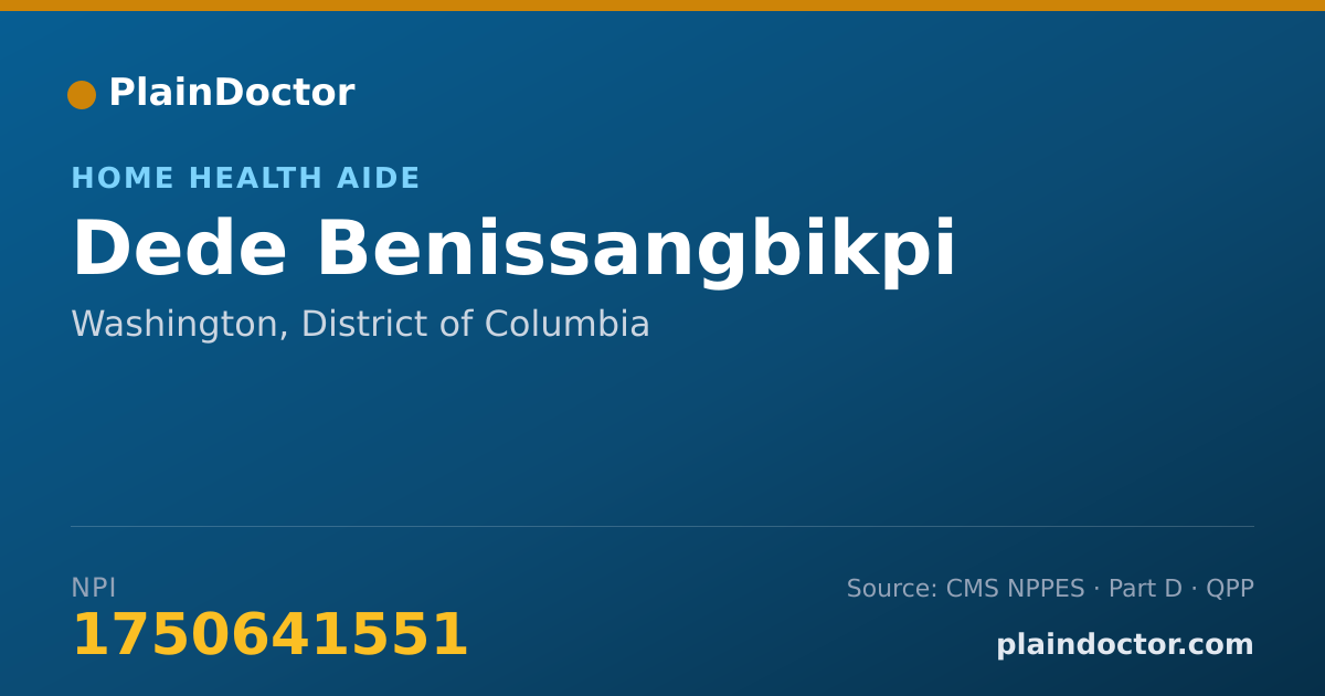 Shareable card for Dede Benissangbikpi - Home Health Aide, Washington, DC