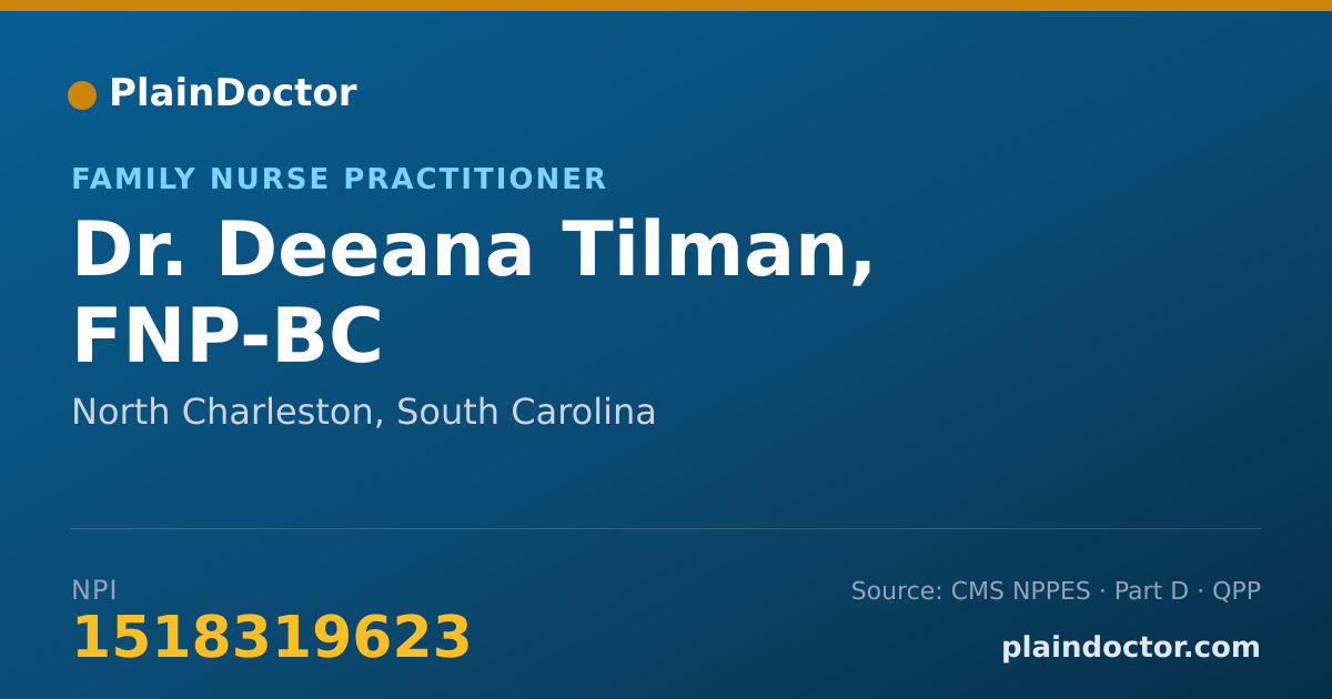 Shareable card for Deeana Tilman, FNP-BC - Family Nurse Practitioner, North Charleston, SC