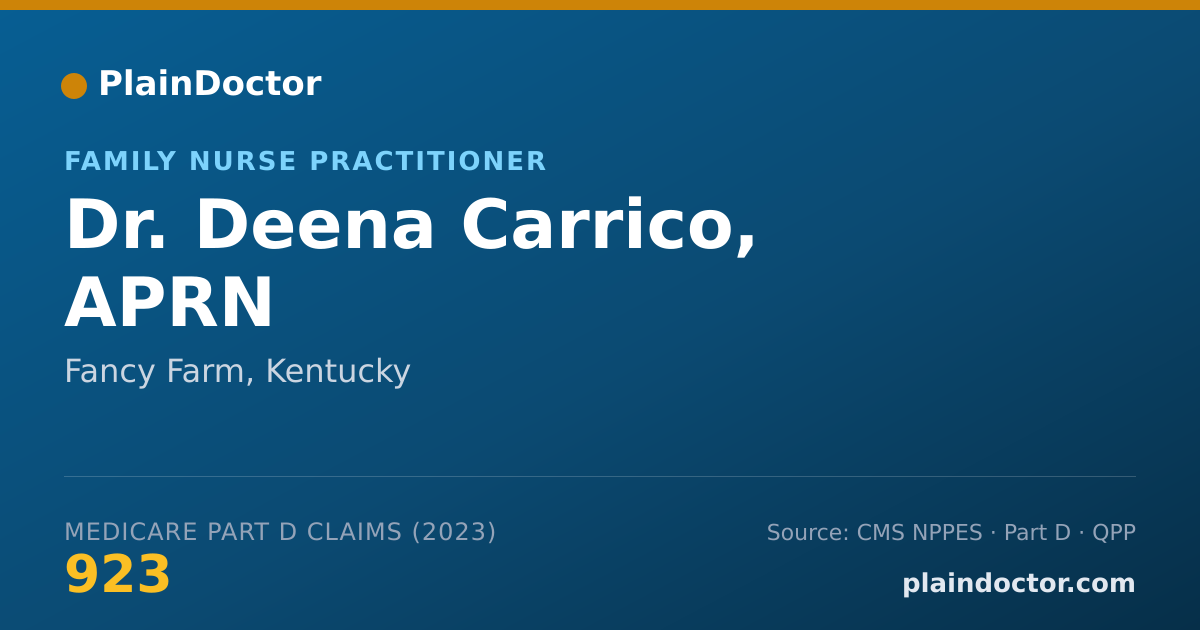 Shareable card for Deena Carrico, APRN - Family Nurse Practitioner, Fancy Farm, KY