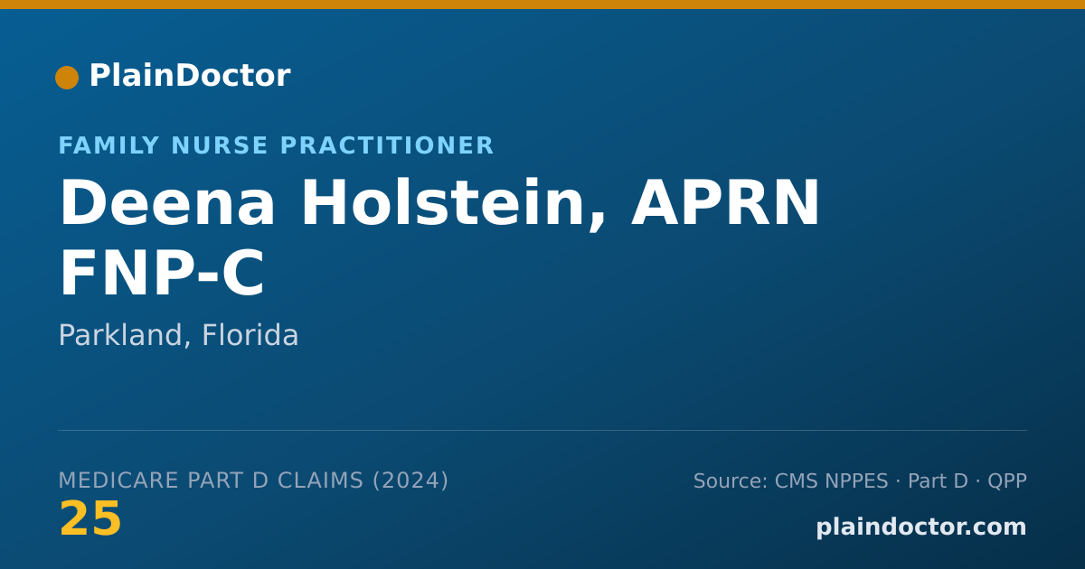 Shareable card for Deena Holstein, APRN FNP-C - Family Nurse Practitioner, Parkland, FL