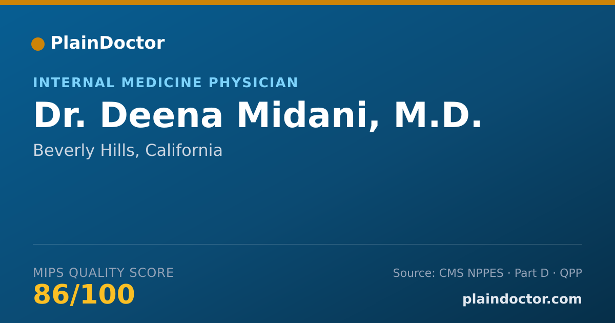 Shareable card for Deena Midani, M.D. - Internal Medicine Physician, Beverly Hills, CA