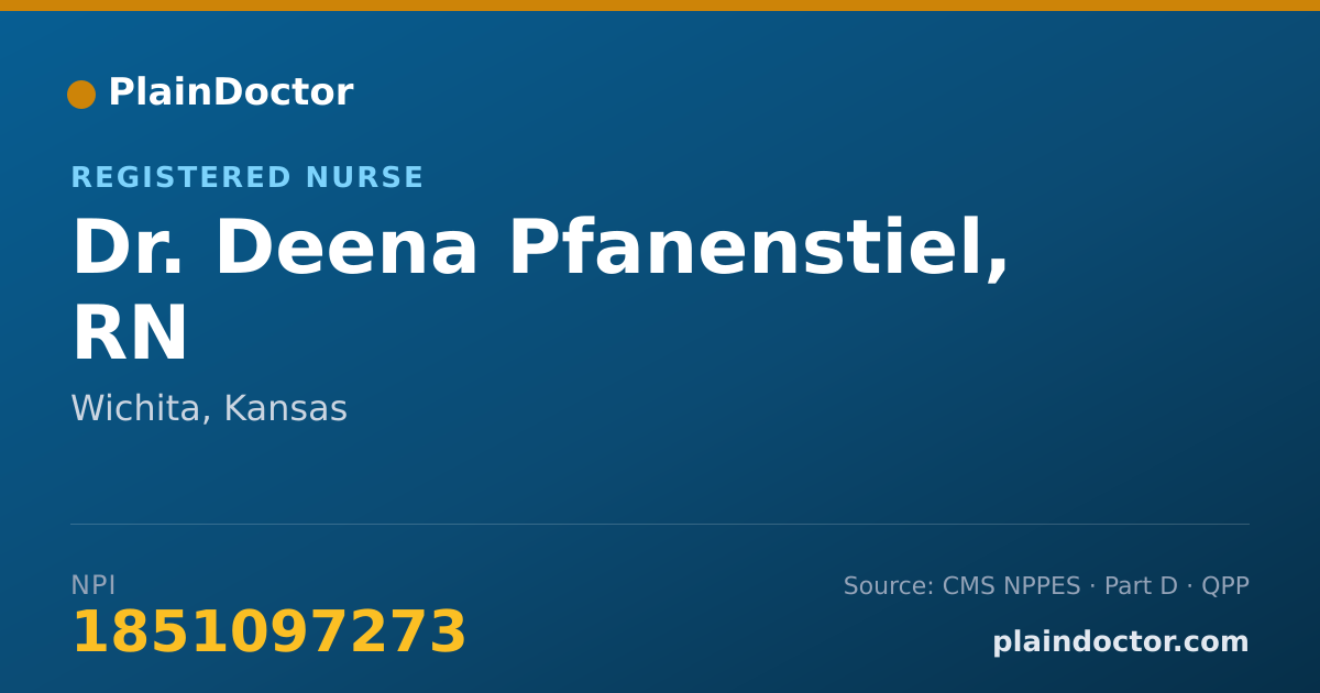 Shareable card for Deena Pfanenstiel, RN - Registered Nurse, Wichita, KS