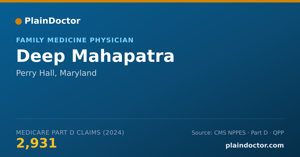 Shareable card for Deep Mahapatra - Family Medicine Physician, Perry Hall, MD