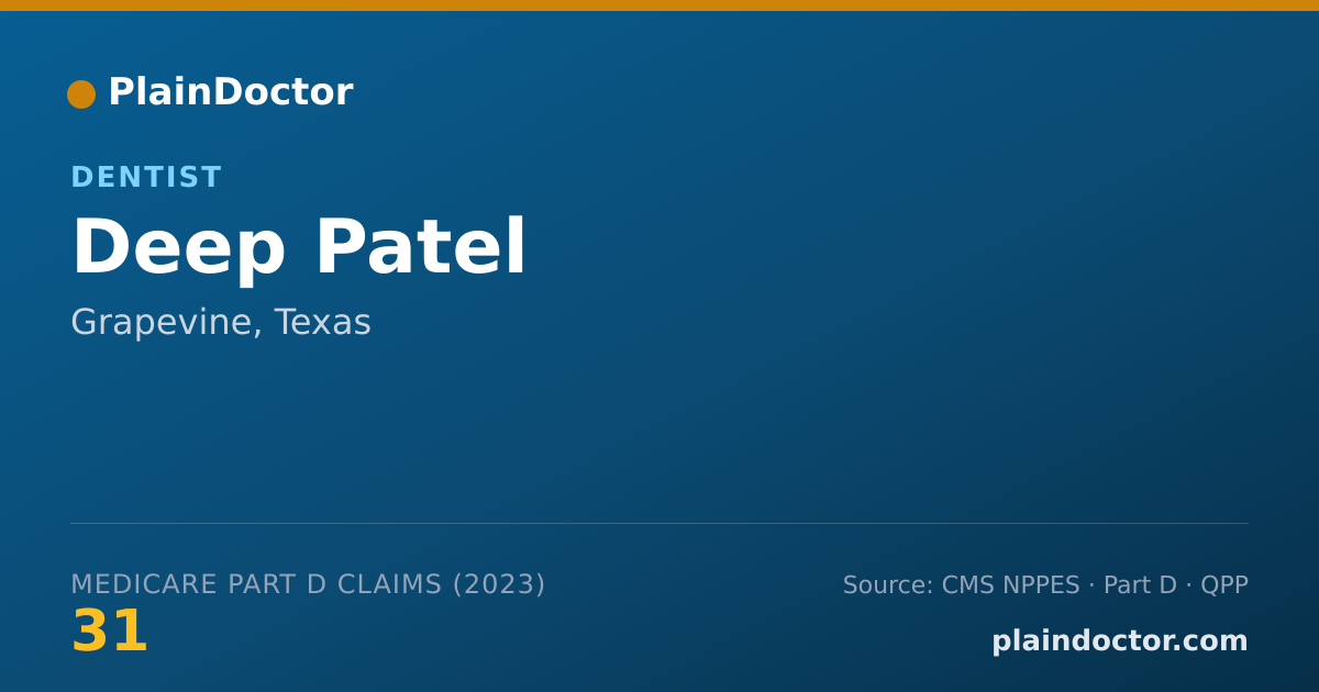 Shareable card for Deep Patel - Dentist, Grapevine, TX