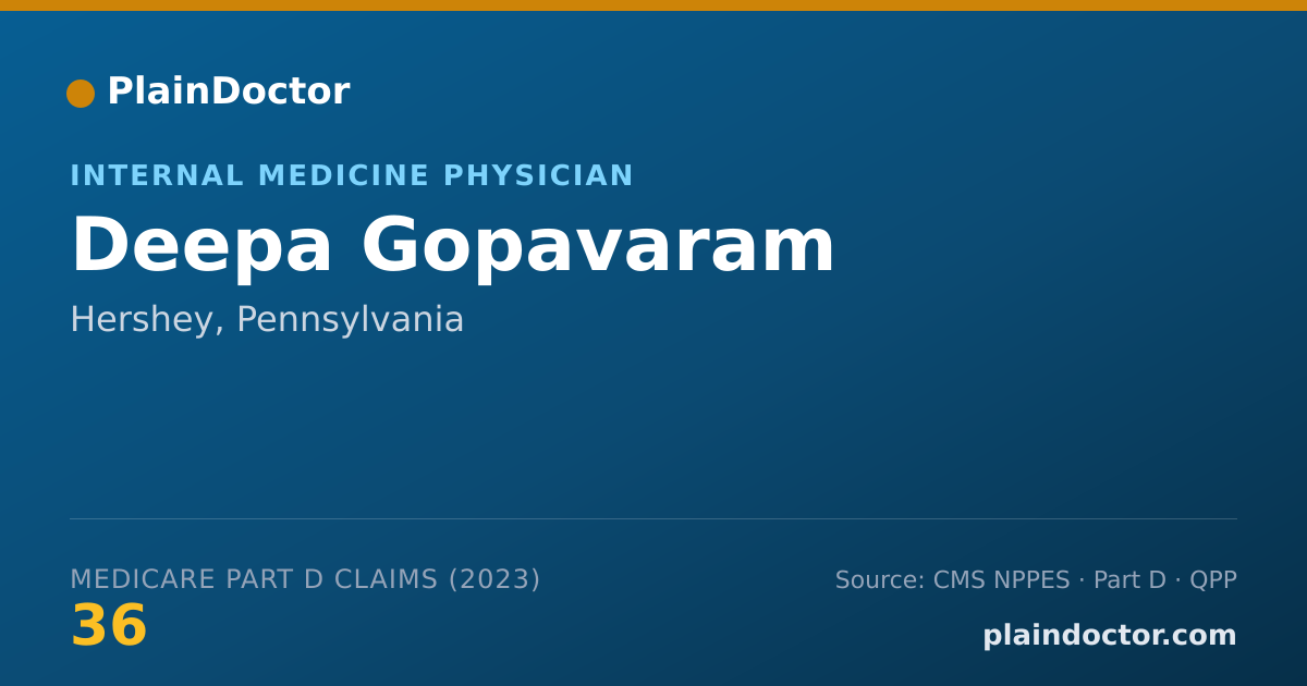 Shareable card for Deepa Gopavaram - Internal Medicine Physician, Hershey, PA