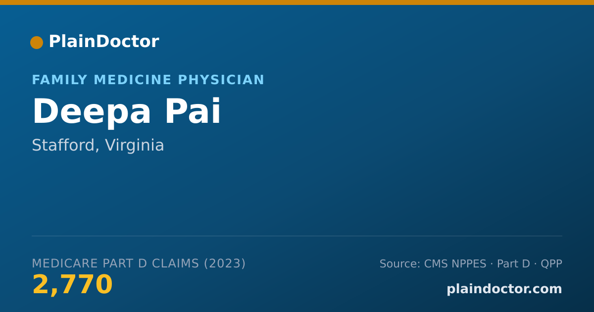 Shareable card for Deepa Pai - Family Medicine Physician, Stafford, VA