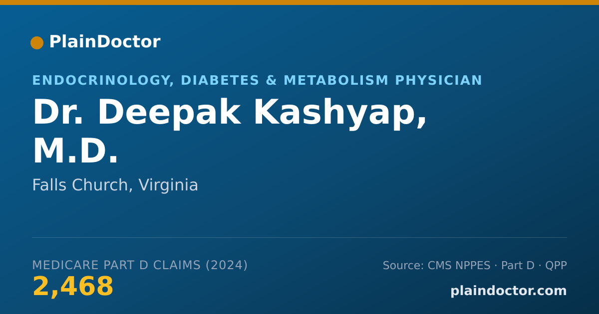 Shareable card for Deepak Kashyap, M.D. - Endocrinology, Diabetes & Metabolism Physician, Falls Church, VA